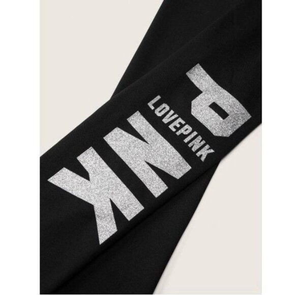 NWT VS PINK Active Ultimate Varsity High Waist Full Length Winter Leggings Black - Picture 2 of 9